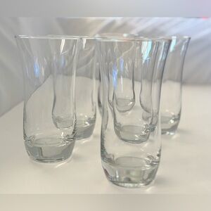 Set of 6 Clear Highball Glasses 7” Tall Weighted Base Classic Barware